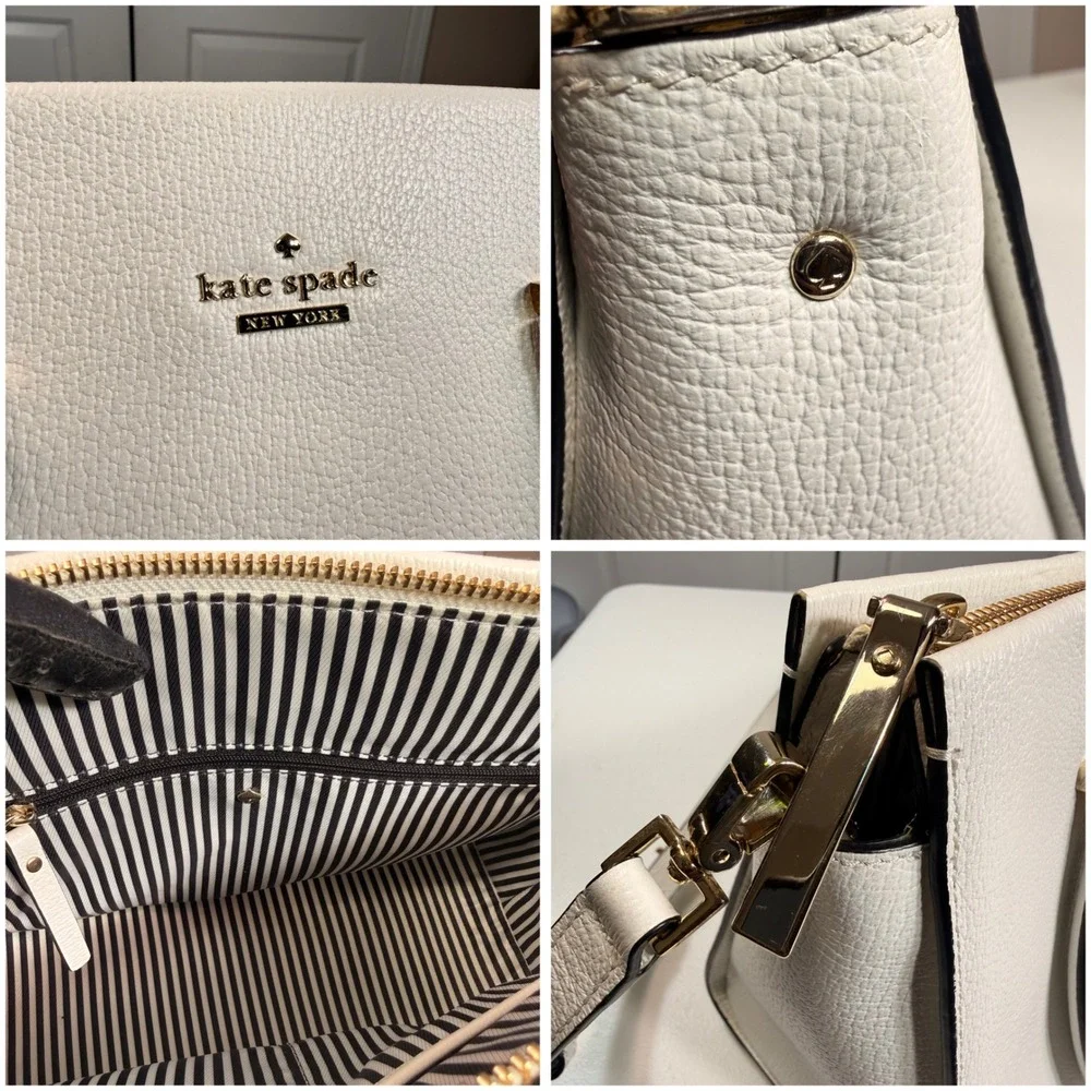 Kate Spade Bette Concord Street Bright White Leather Satchel Crossbody Bag